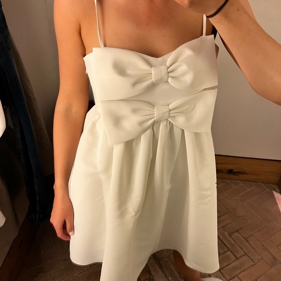 Sachin & Babi Sloane Taffeta Double Bow Pleated Mini Dress - Picture 2 of 8